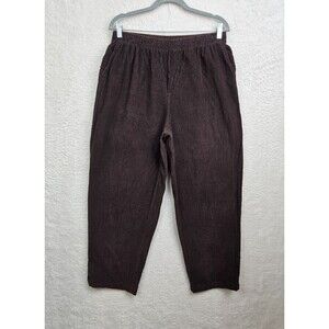 Cabin Creek Women Pants 16P Brown 100% Cotton Pull On Regular Fit Corduroy Pants